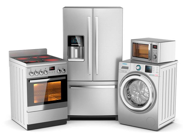 nevera, estufa, lavadora y el microondas
